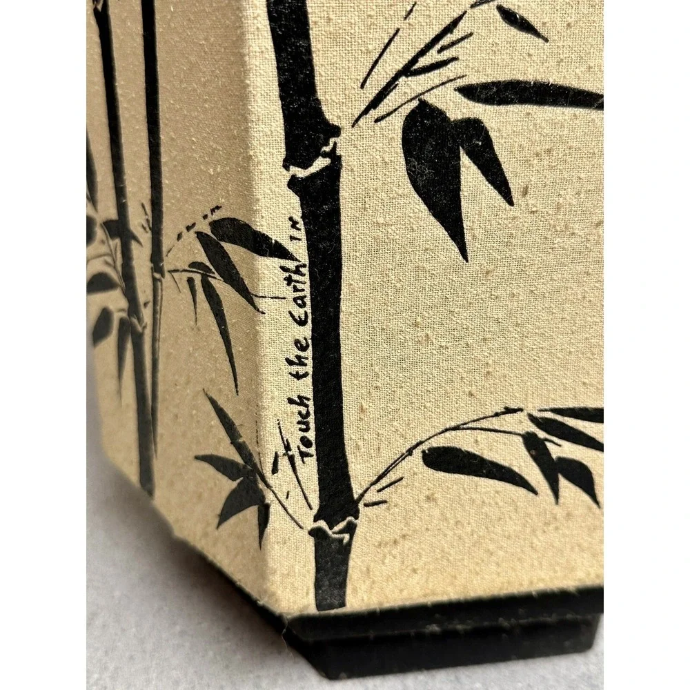 Vintage '95 Hand Painted Bamboo Patterned Table Lamp 